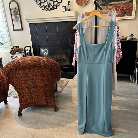 Show Me Your Mumu Dress Womens Size Large Dusty Sage Eden Midi Long Side Slit - Picture 16 of 16